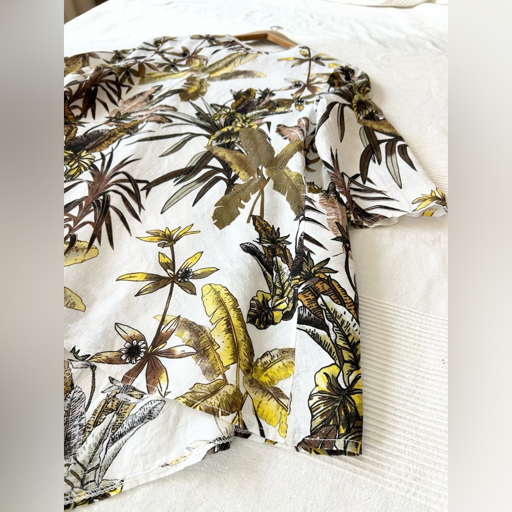 Francesca Bettini Tropical Print Linen Kimono Cardigan - Picture 12 of 14